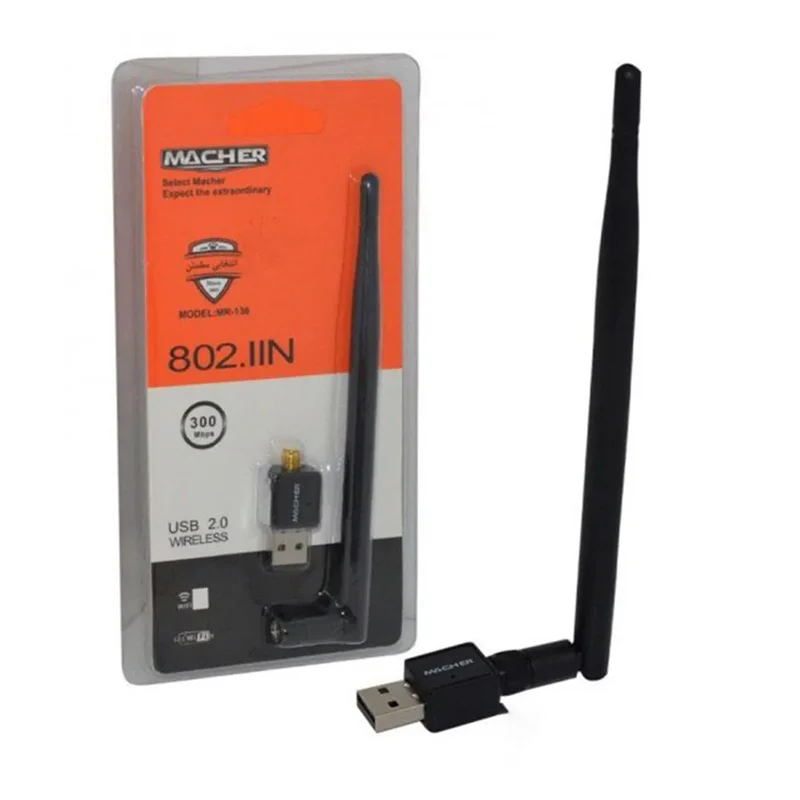 کارت شبکه usb و بی سیم macher مدلwifi macher mr-136
