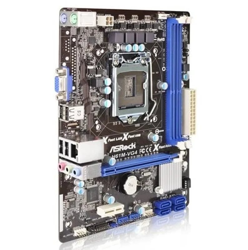 مادربرد ازراک مدل  ASROCK H61M-VG4(دست دوم)فروش به صورت باندل